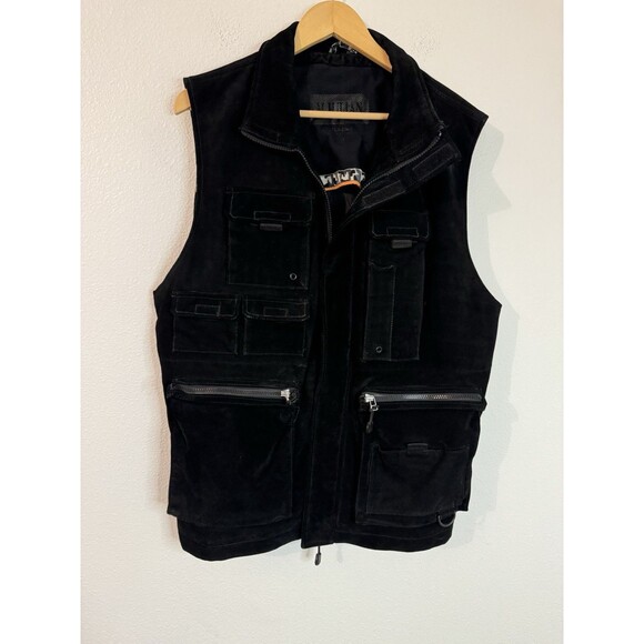 M. Julian Wilsons Suede Leather Vest Jacket Mens L Safari Outdoor Field Hunting - Picture 1 of 11